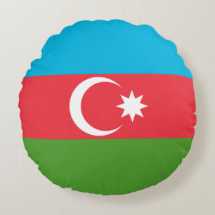 Rundwurfkissen mit der Flagge Aserbaidschans Rundes Kissen