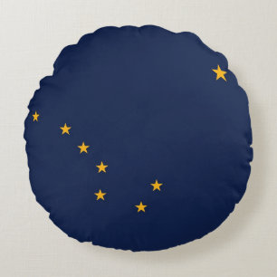 Rundwurfkissen mit der Flagge von Alaska, USA Rundes Kissen