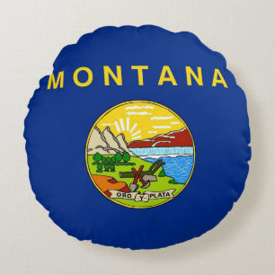 Rundwurfkissen mit der Flagge von Montana, USA Rundes Kissen