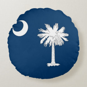Rundwurfkissen mit der Flagge von South Carolina Rundes Kissen