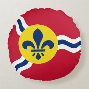 Rundwurfkissen mit der Flagge von St. Louis Rundes Kissen