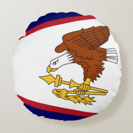 Rundwurfkissen mit Fahne aus Amerikanisch-Samoa Rundes Kissen