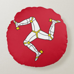 Rundwurfkissen mit Flagge der Insel Man, Vereinigt Rundes Kissen