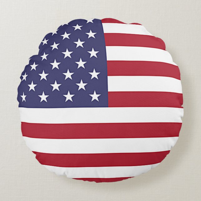 Rundwurfkissen mit Flagge der USA Rundes Kissen (Vorderseite)