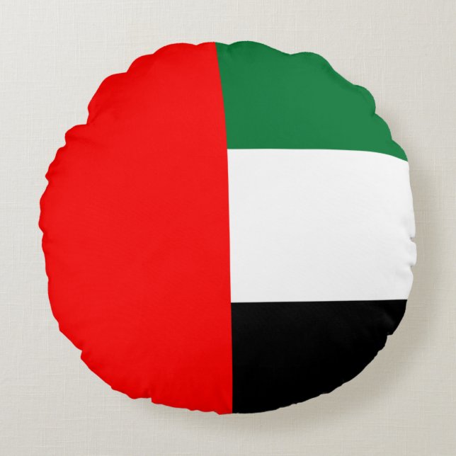 Rundwurfkissen mit Flagge der VAE Rundes Kissen (Vorderseite)