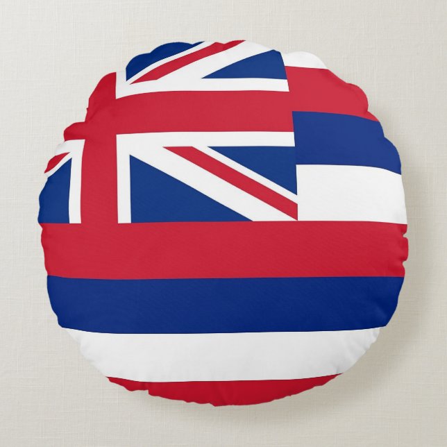 Rundwurfkissen mit Flagge Hawaiis, USA Rundes Kissen (Vorderseite)
