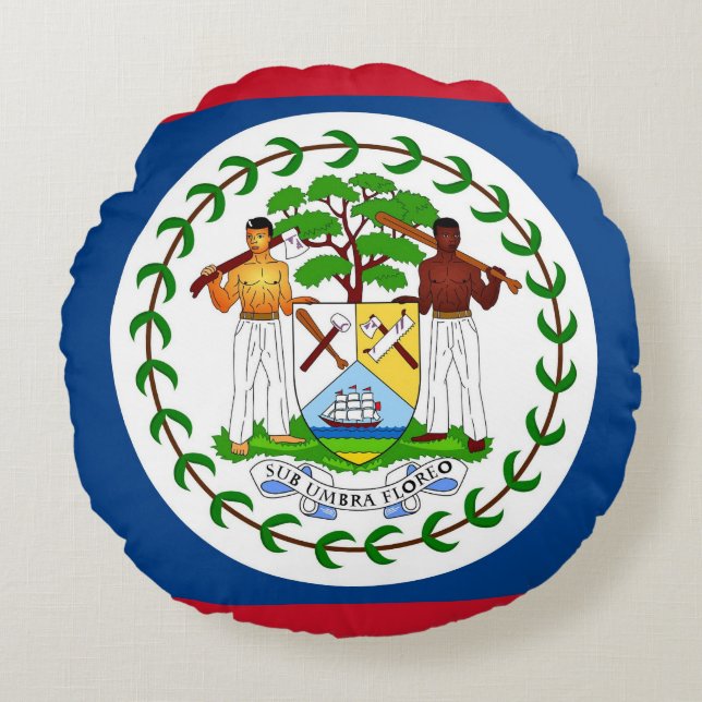 Rundwurfkissen mit Flagge von Belize Rundes Kissen (Vorderseite)
