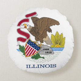 Rundwurfkissen mit Flagge von Illinois, USA Rundes Kissen