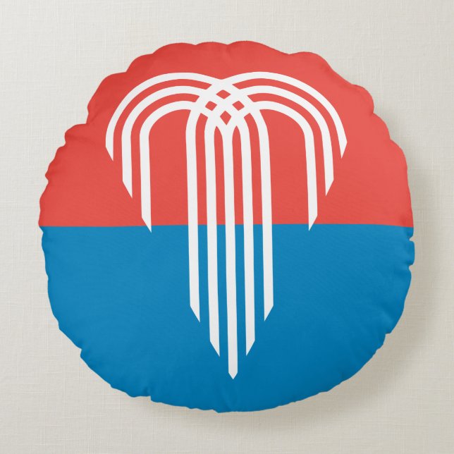 Rundwurfkissen mit Flagge von Kansas City Rundes Kissen (Vorderseite)