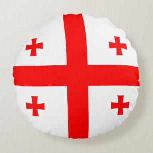 Rundwurfkissen mit georgischer Flagge Rundes Kissen