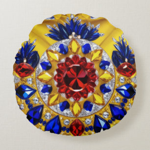 Rundwurfkissen mit rumänischen Farben Rundes Kissen