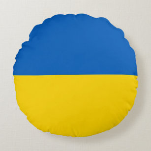 Rundwurfpilz mit Flagge der Ukraine Rundes Kissen