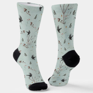 Rune Algiz aus Zweigen und Krähe  Socken