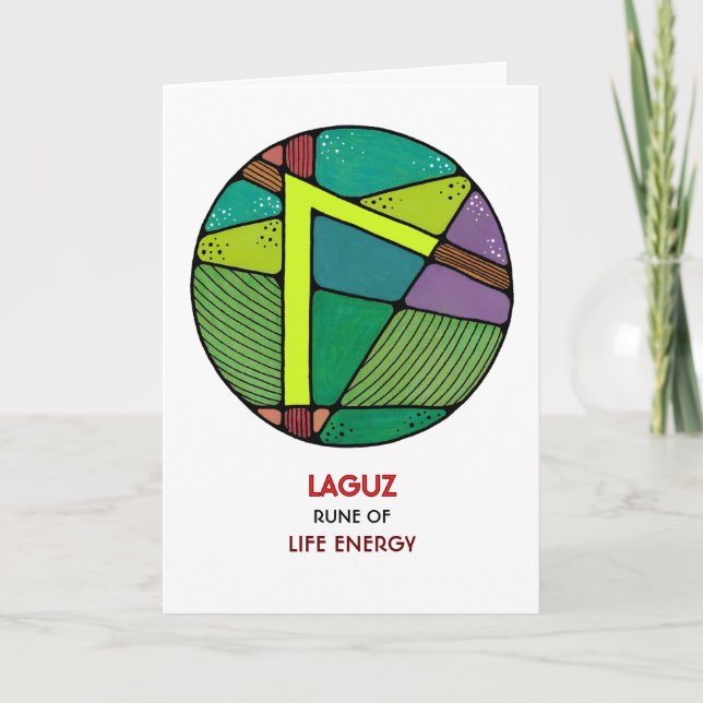 Rune Laguz - Life Energy - Art Nouveau Karte (Vorderseite)