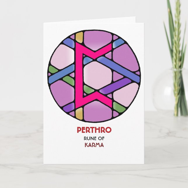 Rune Perthro - Karma - Art Nouveau Karte (Vorderseite)