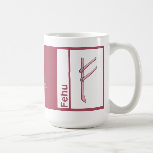 Rune-Tasse:: Fehu Kaffeetasse (Rechts)