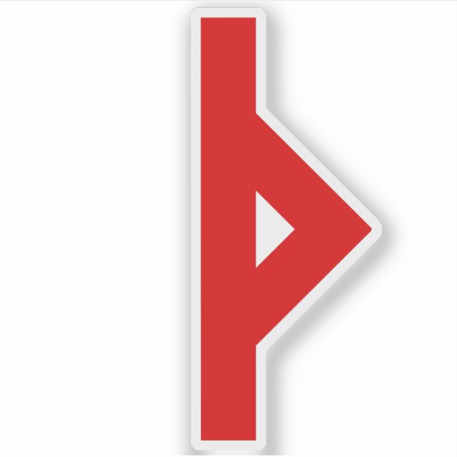 Rune Thurisaz (rot) Aufkleber (Vorderseite)