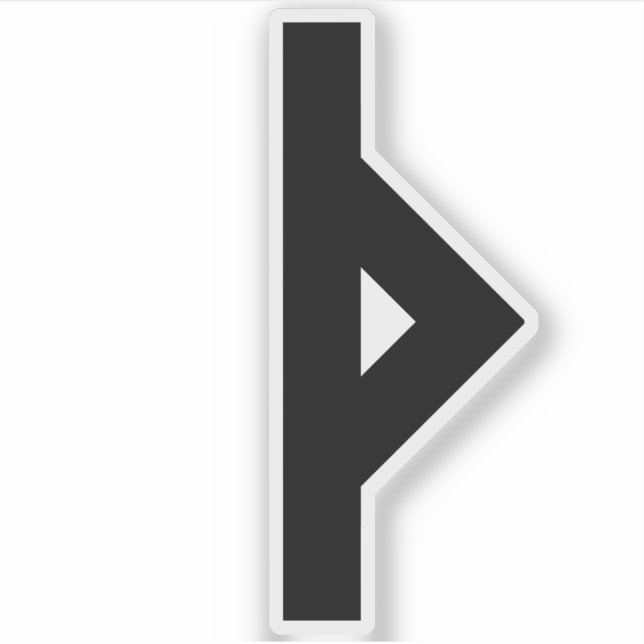 Rune Thurisaz (schwarz) Aufkleber (Vorderseite)