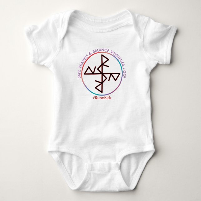 #RuneKids Safe Travels & Balance Baby Bodysuit Baby Strampler (Vorderseite)