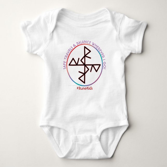 #RuneKids Safe Travels & Balance Baby Bodysuit Strampler (Vorderseite)
