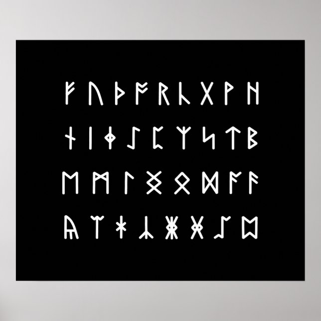 Runen Alphabet [Futhorc] Poster (Vorne)