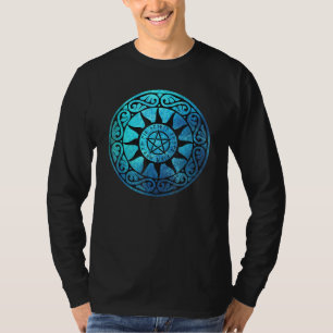 Runenmagischer Pentagramm-Heide-Hexenmeister T-Shirt