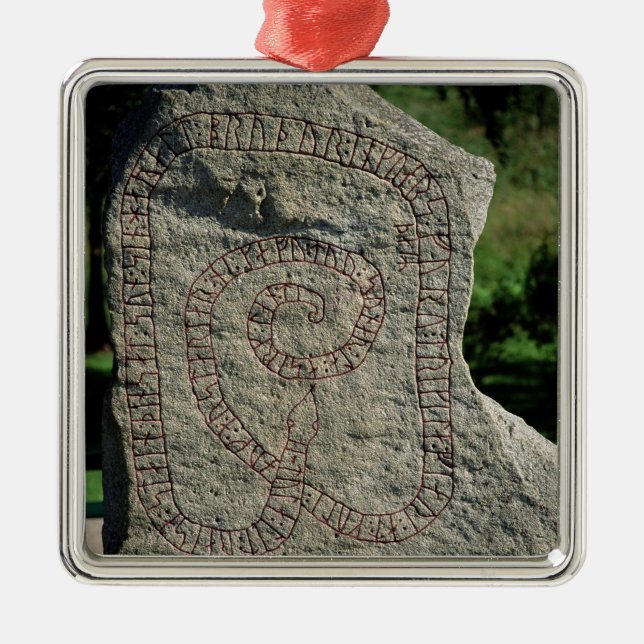 Runestein außerhalb Gripsholm Schlosses Ornament Aus Metall (Vorne)