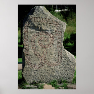 Runestein außerhalb Gripsholm Schlosses Poster