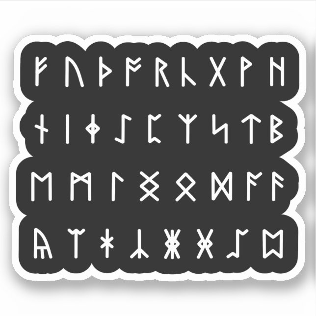 Runic Alphabet [Futhorc] Aufkleber (Vorderseite)