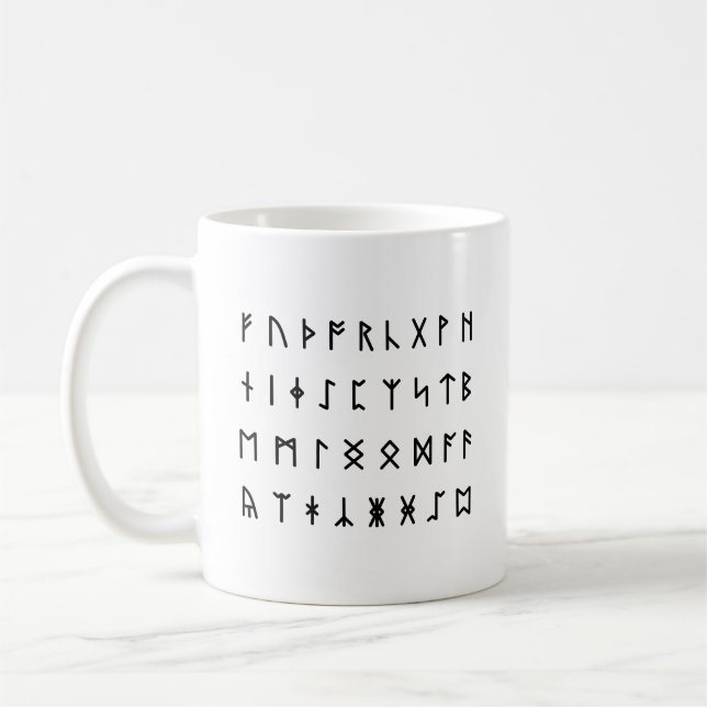 Runic Alphabet [Futhorc] Kaffeetasse (Links)