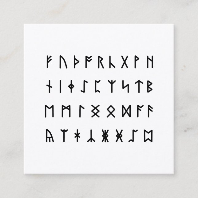 Runic Alphabet [Futhorc] Quadratische Visitenkarte (Vorderseite)