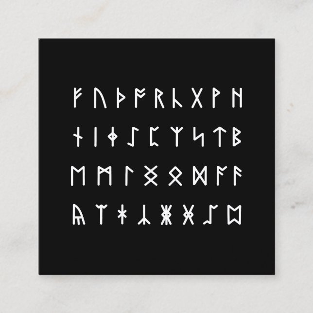 Runic Alphabet [Futhorc] Quadratische Visitenkarte (Vorderseite)