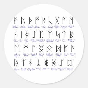 Runic Alphabet Runder Aufkleber