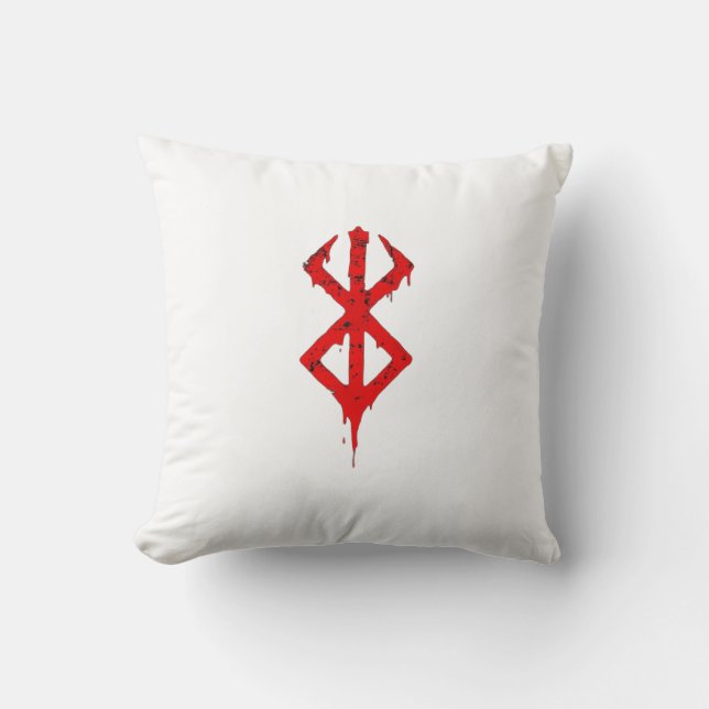 Runic Blood Symbol Throw Kissen - Bold & Mysteriou (Vorderseite)