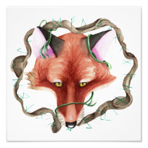 Runic Fox Watercolor