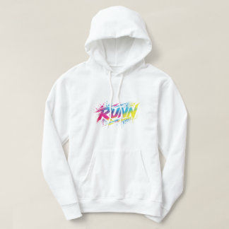 RUNN Neon-Farbspritzer Streetwear Grafik Hoodie