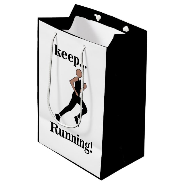Runner Athlete Sports Mittlere Geschenktüte (Vorderseite Schrägansicht)