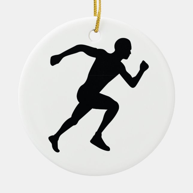 Runner Black Silhouette Shadow Keramikornament (Vorne)