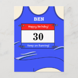 Runner Blue Postkarte