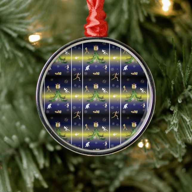 Runner Christmas Tree - Mädchen laufen Ornament Aus Metall (Baum)