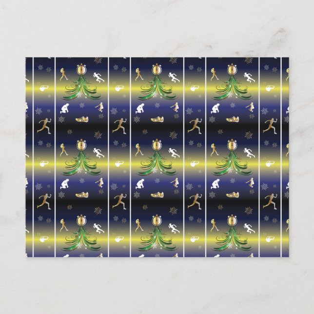 Runner Christmas Tree - Mädchen laufen Postkarte (Vorderseite)
