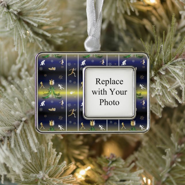 Runner Christmas Tree - Mädchen laufen Rahmen-Ornament Silber (Baum)