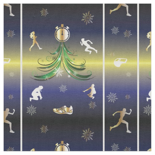 Runner Christmas Tree - Mädchen laufen Stoff (Nahaufnahme)