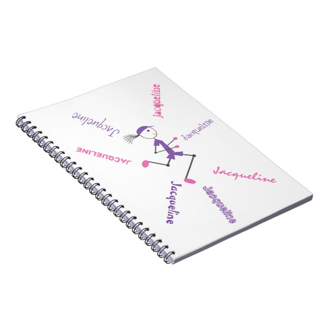 Runner Lady Pink Lila Personalisiertes Notebook Notizblock (Rechte Seite)
