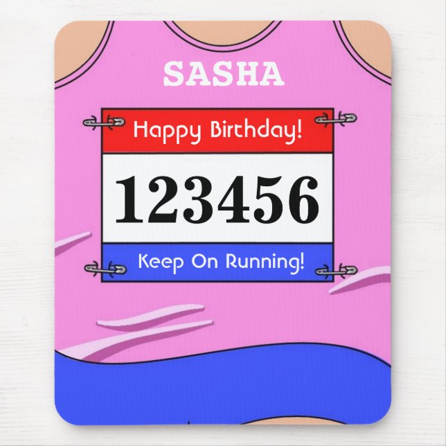 Runner Pink Vest Mouse Mat Mousepad (Vorne)
