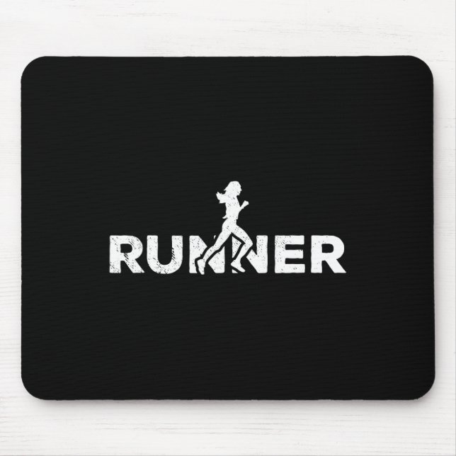 Runner Silhouette Joggen Marathon Athlete Mousepad (Vorne)