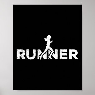 Runner Silhouette Joggen Marathon Athlete Poster