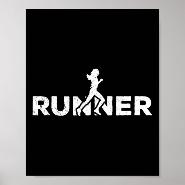 Runner Silhouette Joggen Marathon Athlete Poster (Vorne)