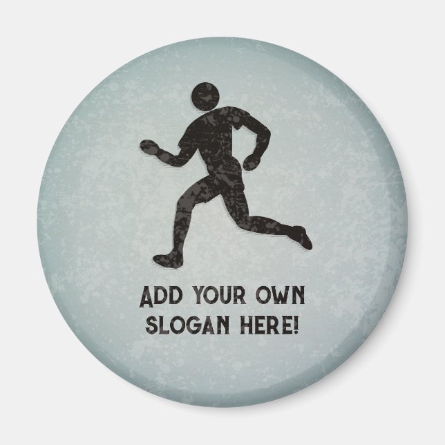 Runner Theme für motivierend Slogan - Metal-Look Magnet (Vorne)