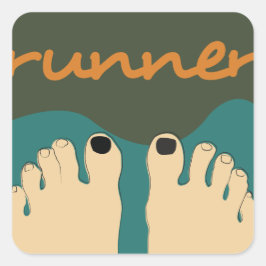 Runner Toes Quadratischer Aufkleber